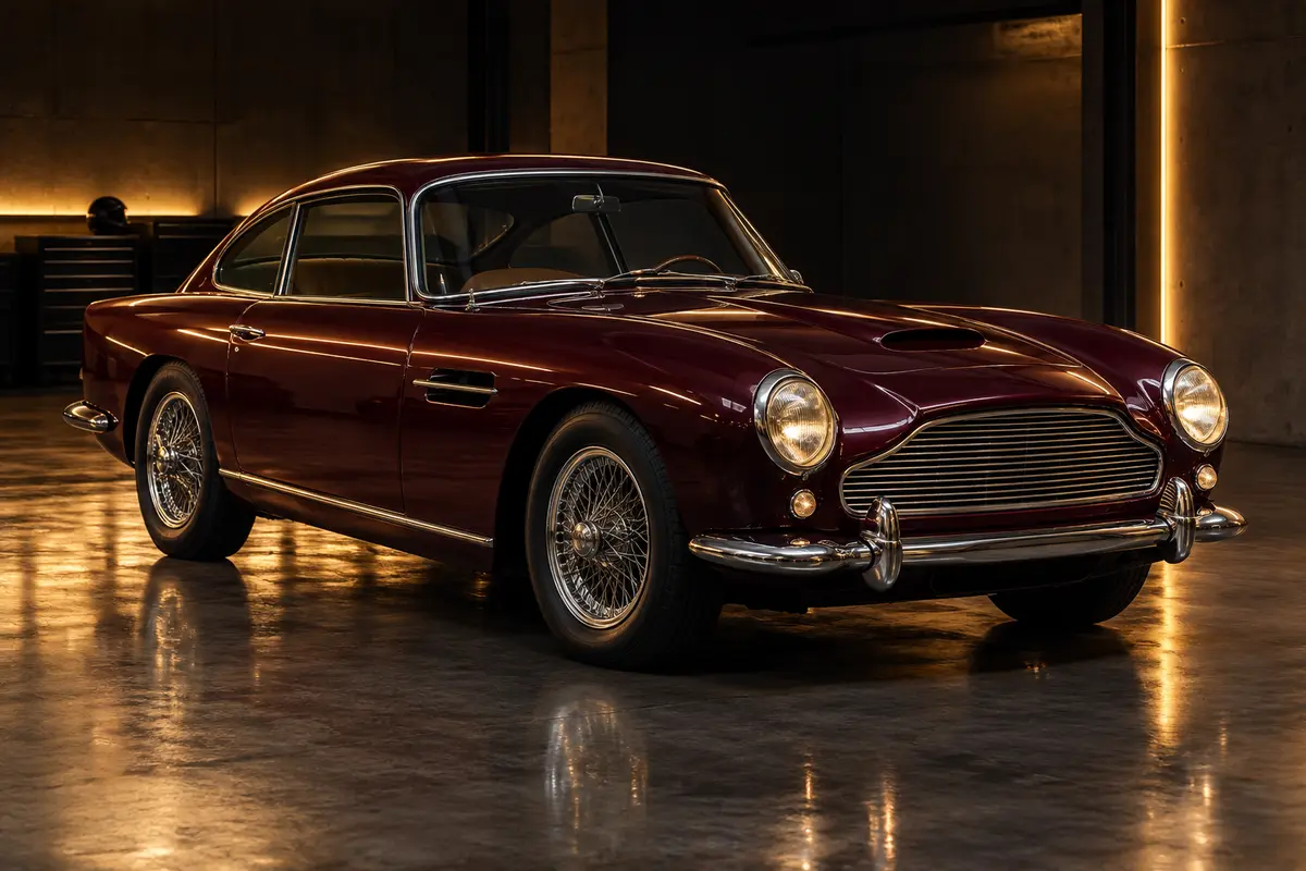 Oldtimer-Coupé in einer Garage, bereit für ein Wertgutachten